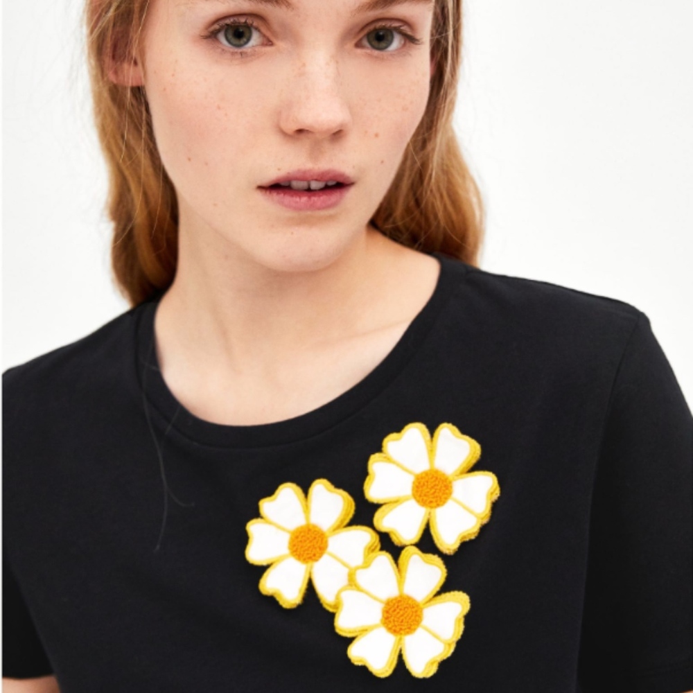 Zara Patched Flower Top